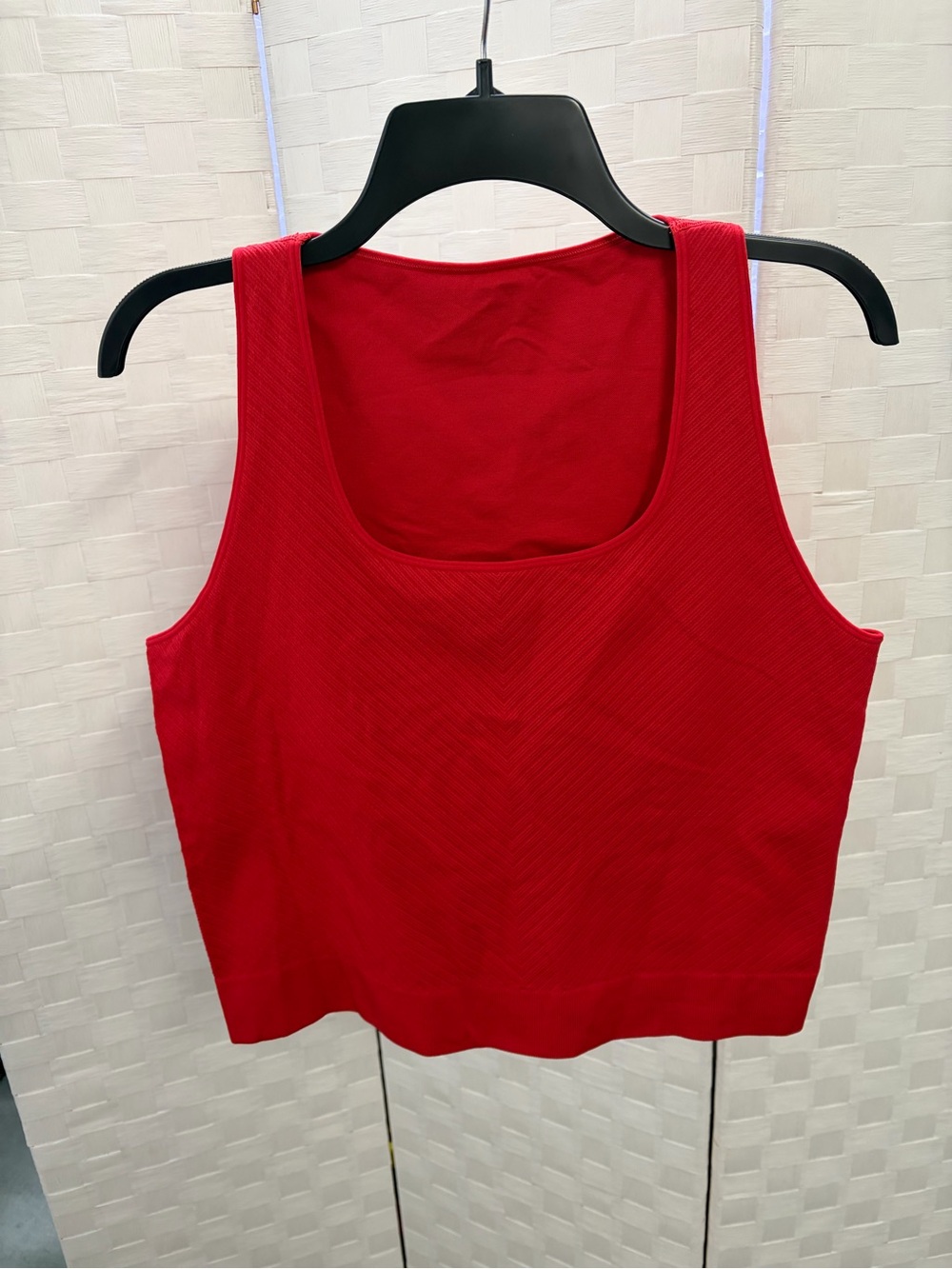DSG Red Ribbed Sleeveless Tank Top